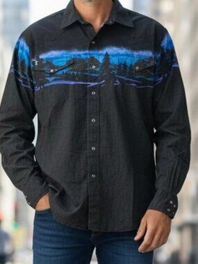 Roper Border Vintage‎ western shirt Men’s XL long sleeve Pearl Snap